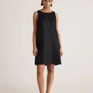Quince 100% European Linen Tank Mini Dress Size L Black